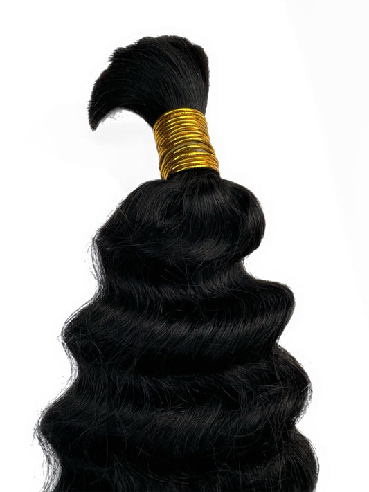 Bulk Human Hair Braiding #1b Deep Wave - Club Hairitage