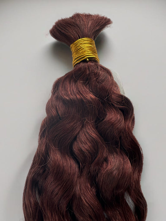 Bulk Human Hair for Braiding #33 Auburn Water Wave - Club Hairitage