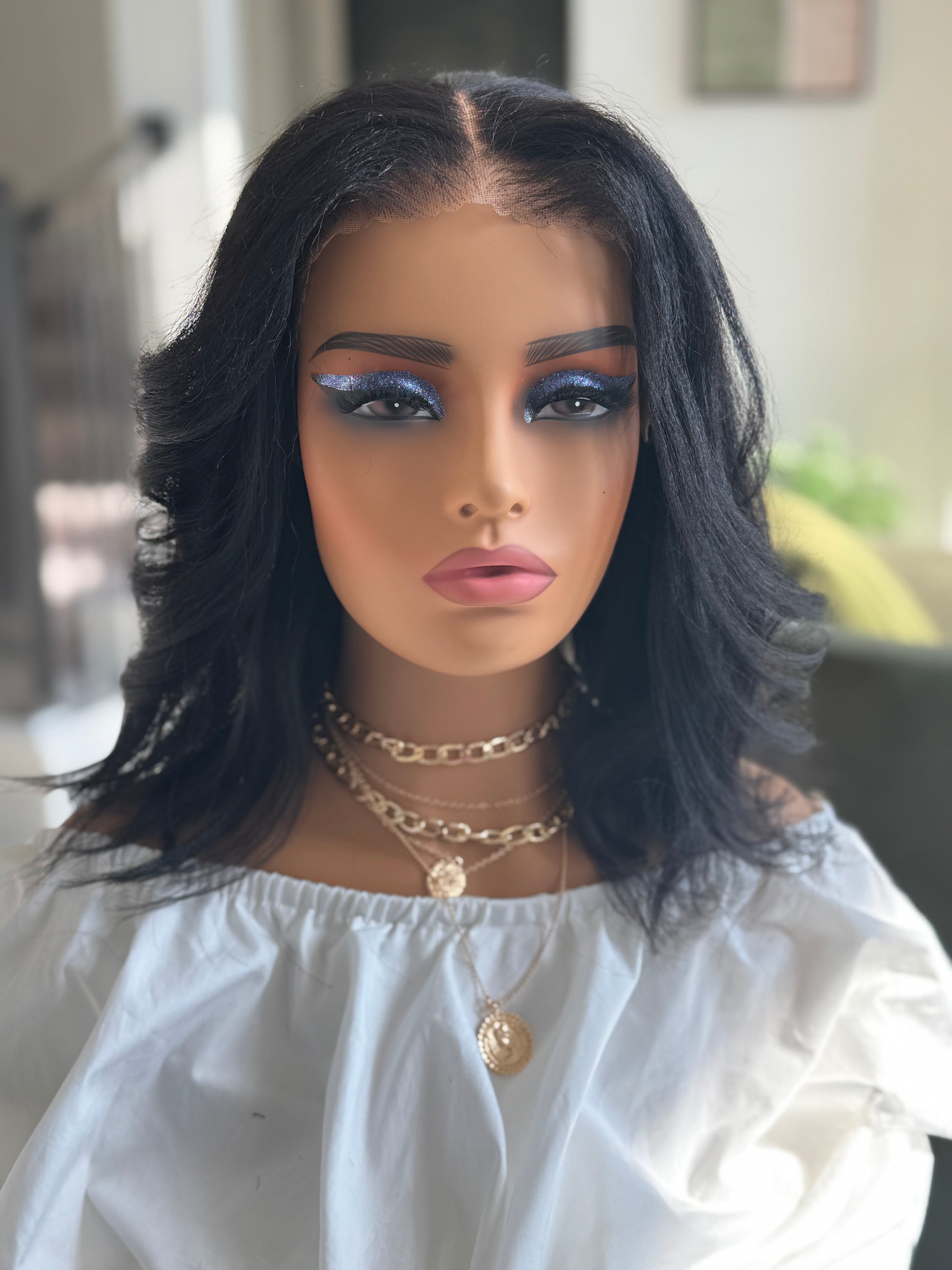 Glueless 7x5 Lace Black Yaki Bob Wig - Club Hairitage