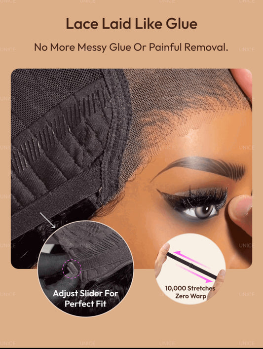 7x5 Glueless Natural Black Yaki Straight Wig With Elastic Drawstring 150% Density